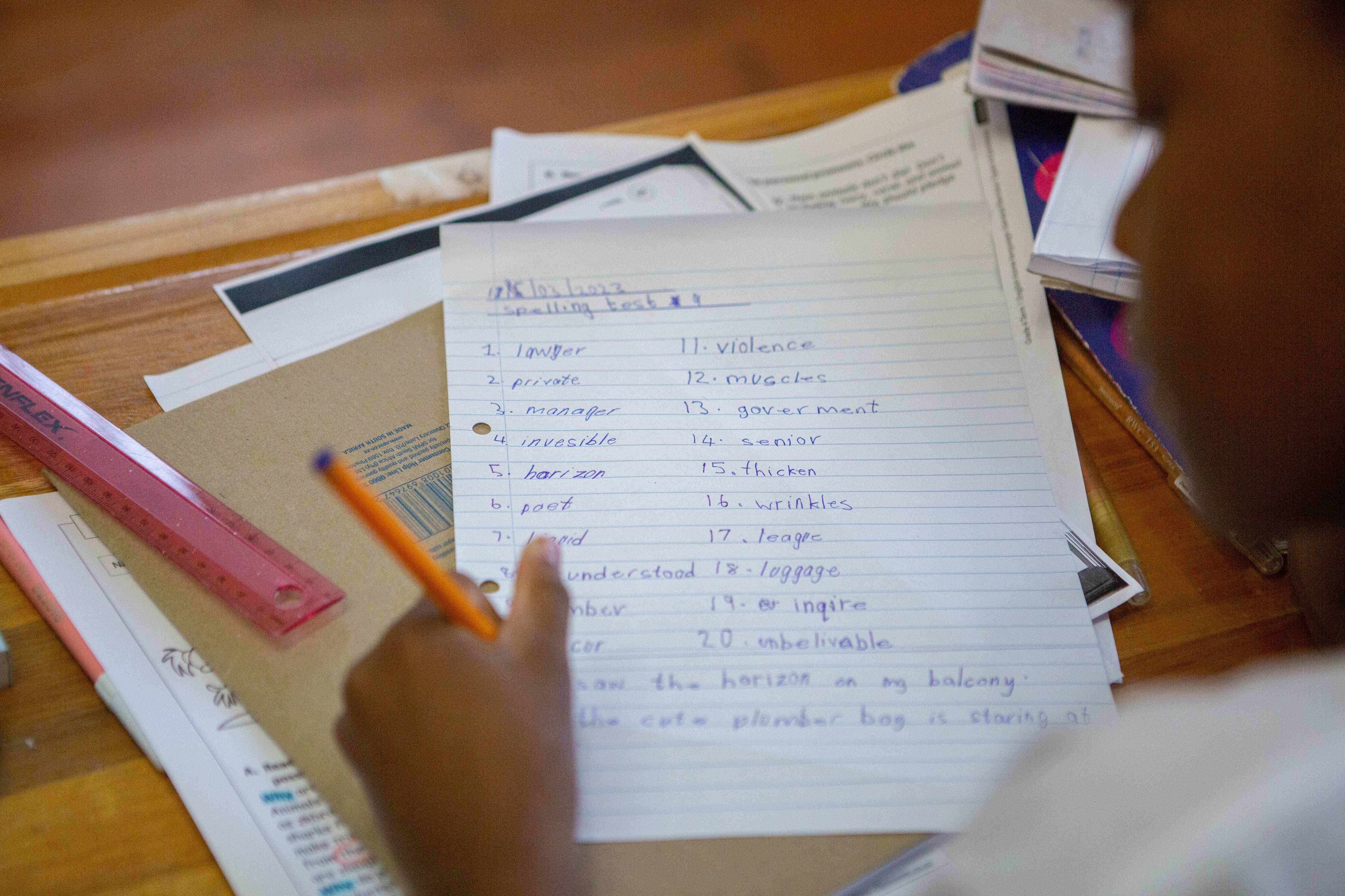 private school learners in classroom